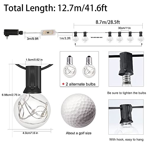 G40 LED Outdoor String Lights 30FT Connectable Waterproof with Remote I154