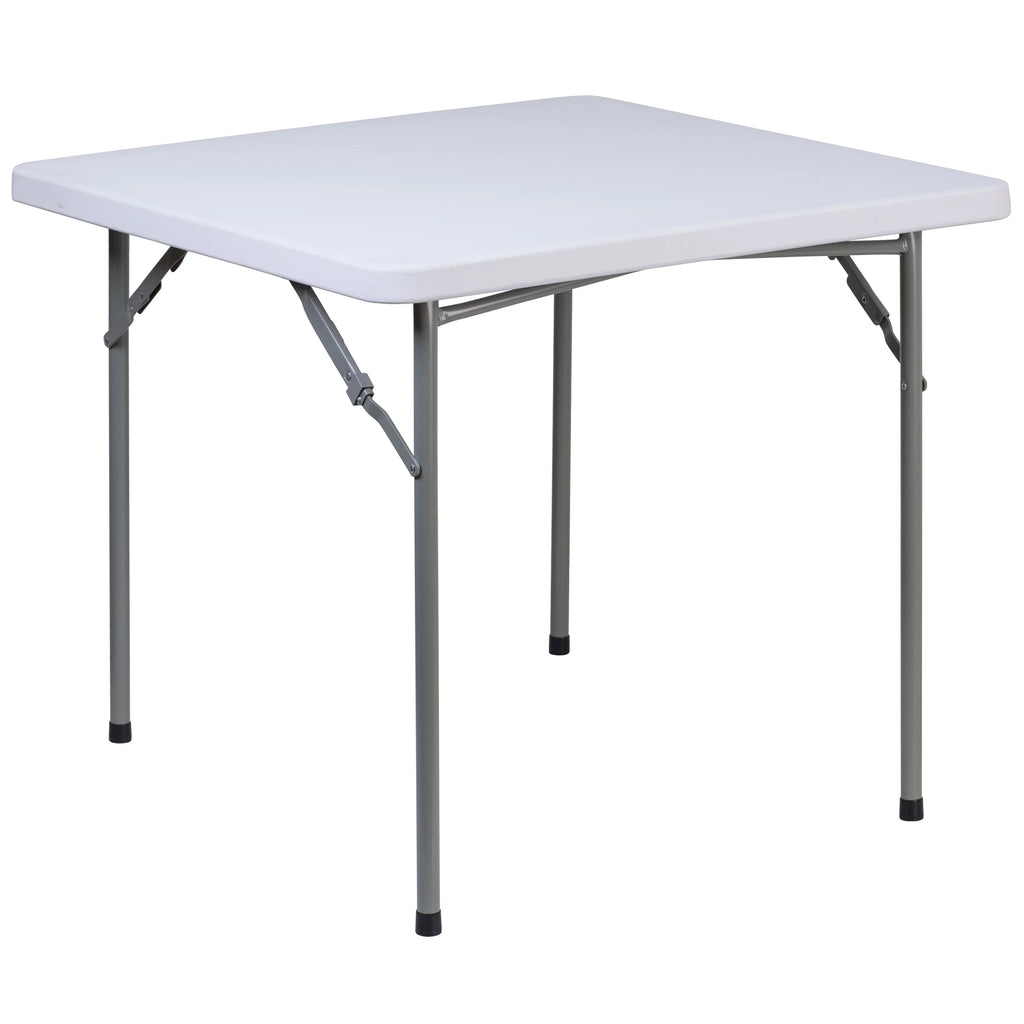 Flash Furniture 2.81-Foot Square Granite White Plastic Folding Table Q26144