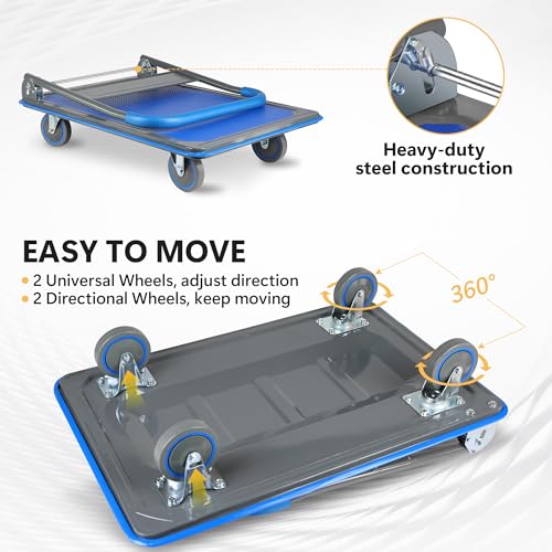 Foldable Push Cart Dolly 330 lbs Capacity Heavy Duty N9648