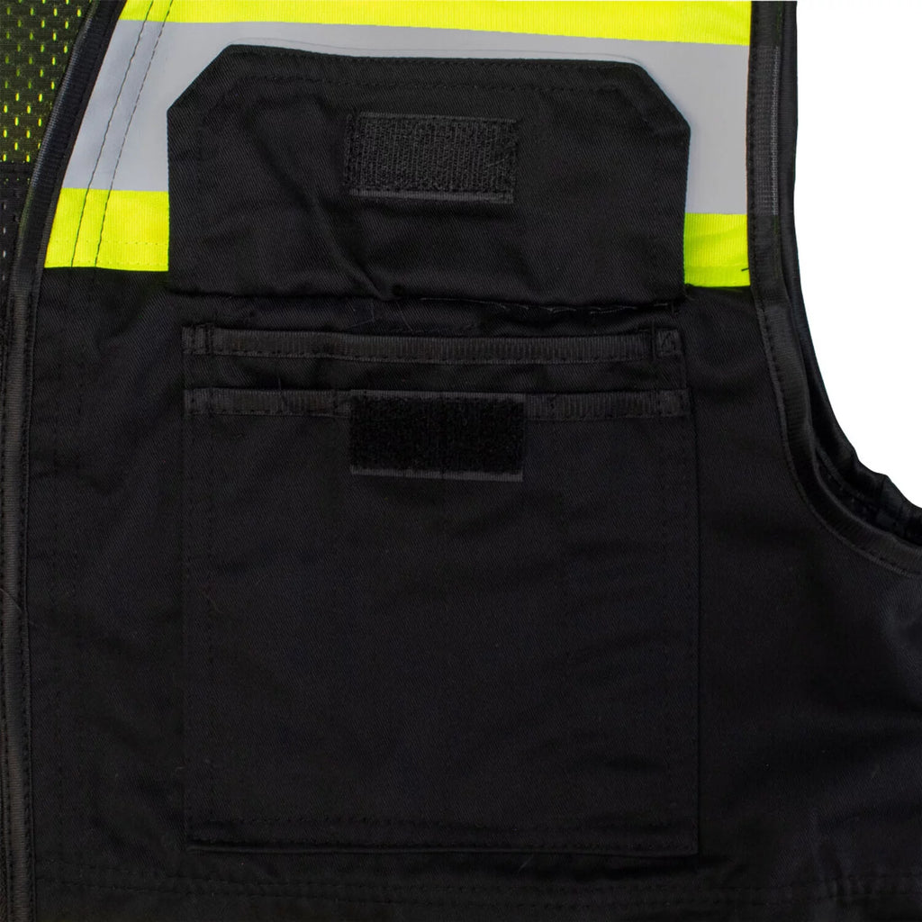 Fierce Safety SU500B Surveyors Class 1 Black Vest with Tablet Pocket A95997