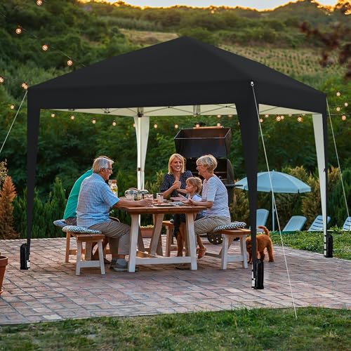 Yaheetech 10x10 Pop Up Canopy with 4 Removable Sidewalls, White F109731
