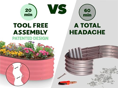 Galvanized Raised Garden Bed 4×2×1 ft Metal Planter Box for Vegetables, Flowers M146044