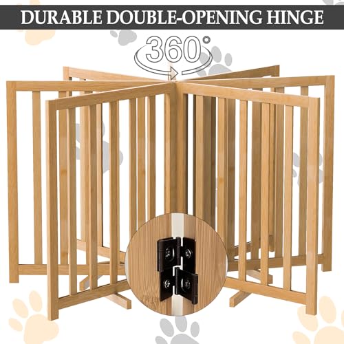 Foldable Dog Gate for Small Dogs, 3-Panel Freestanding Pet Safety Fence L174108
