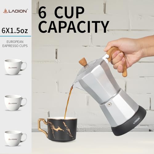 Cuban Coffee Maker 6-Cup Electric Espresso Moka Pot with Detachable Base N992