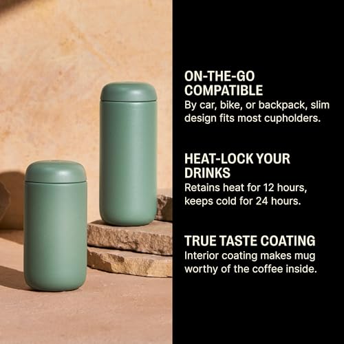 Fellow Carter Move Travel Mug 16 oz, Vacuum-Insulated Stainless Steel, Matte Black D615