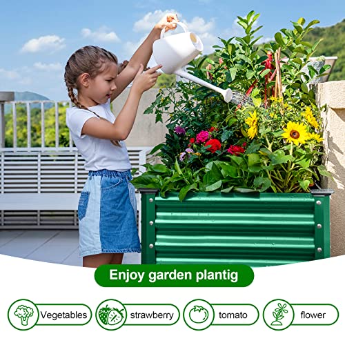 Land Guard Galvanized Raised Garden Bed with Legs, 48×24×32in Metal Elevated Planter Box Z11926