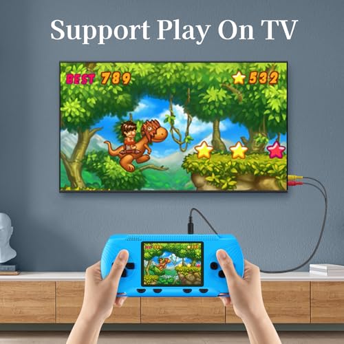 Handheld Game Console for Kids, 3" HD Screen, 258 Games, Blue J1136