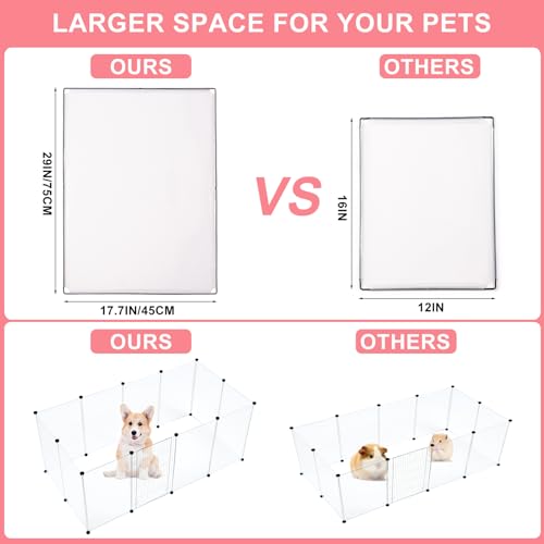 BRIAN & DANY Pet Playpen Portable Plastic Yard Fence with Door, 28 Panels, Smoke K848