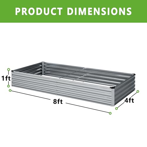 2PCS Galvanized Raised Garden Bed Kit, Metal Planter Box for Outdoor Planting Q36624