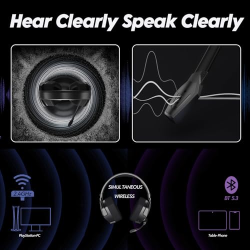 NUBWO G06 Dual Wireless Gaming Headset with Microphone for PS5, PS4, PC O599