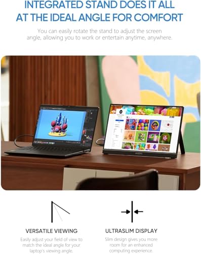 ARZOPA 15.6'' FHD 1080P Portable Monitor with Kickstand, IPS Display, USB-C & HDMI J54429