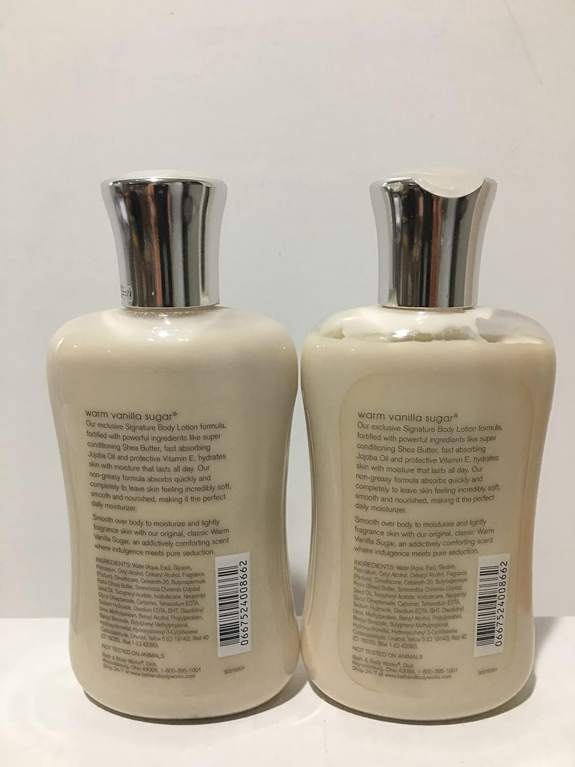 Bath & Body Works Warm Vanilla Sugar Lotion, 8 fl oz, Pack of 2 H9290
