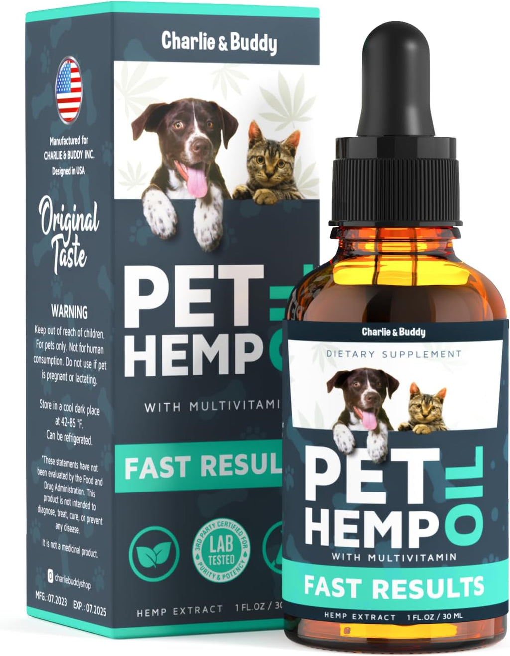 Charlie & Buddy Hemp Оil for Dogs Cats - Helps Pets with Аnxiеty, Pаin, Strеss, Slееp, Аrthritis, Sеizures Rеlief - Нiр Jоint Hеalth - Cаlming Trеats