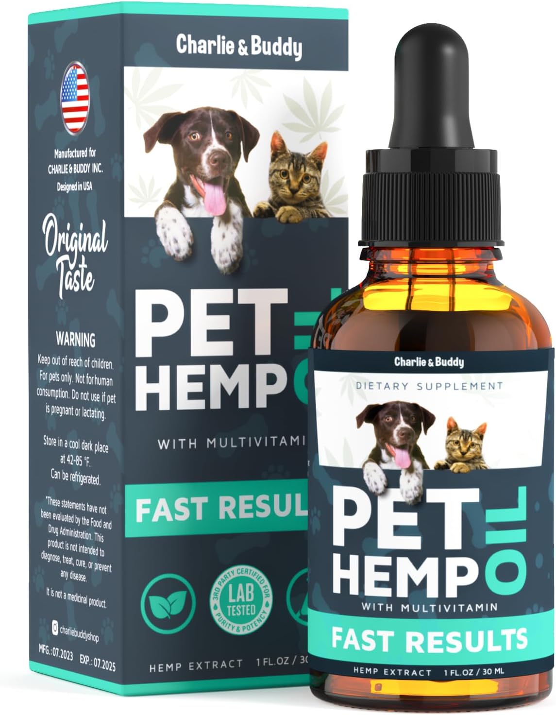 Charlie & Buddy Hemp Оil for Dogs Cats - Helps Pets with Аnxiеty, Pаin, Strеss, Slееp, Аrthritis, Sеizures Rеlief - Нiр Jоint Hеalth - Cаlming Trеats