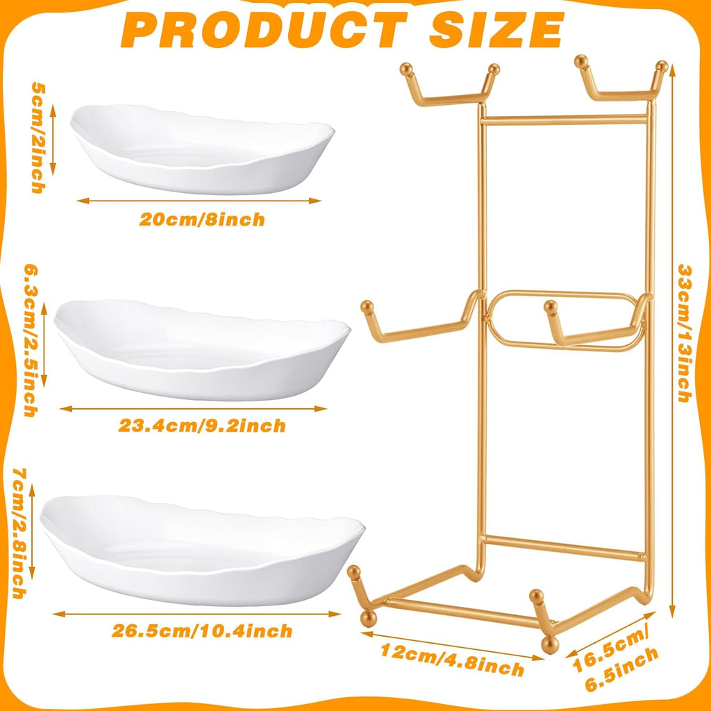 3 Tier Acrylic Fruit Bowl with Metal Rack for Serving and Storage U119