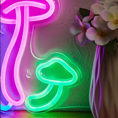 LED Neon Mushroom Sign USB Powered Night Light for Kids Room Decor F370
