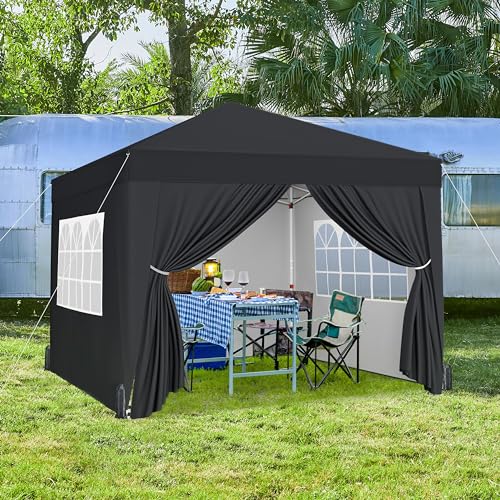Yaheetech 10x10 Pop Up Canopy with 4 Removable Sidewalls, White F109731