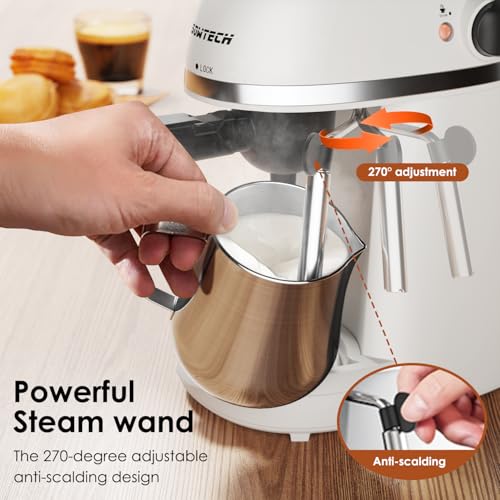 Espresso Coffee Machine with Milk Frother, 4 Cup, 800W, Black Q882