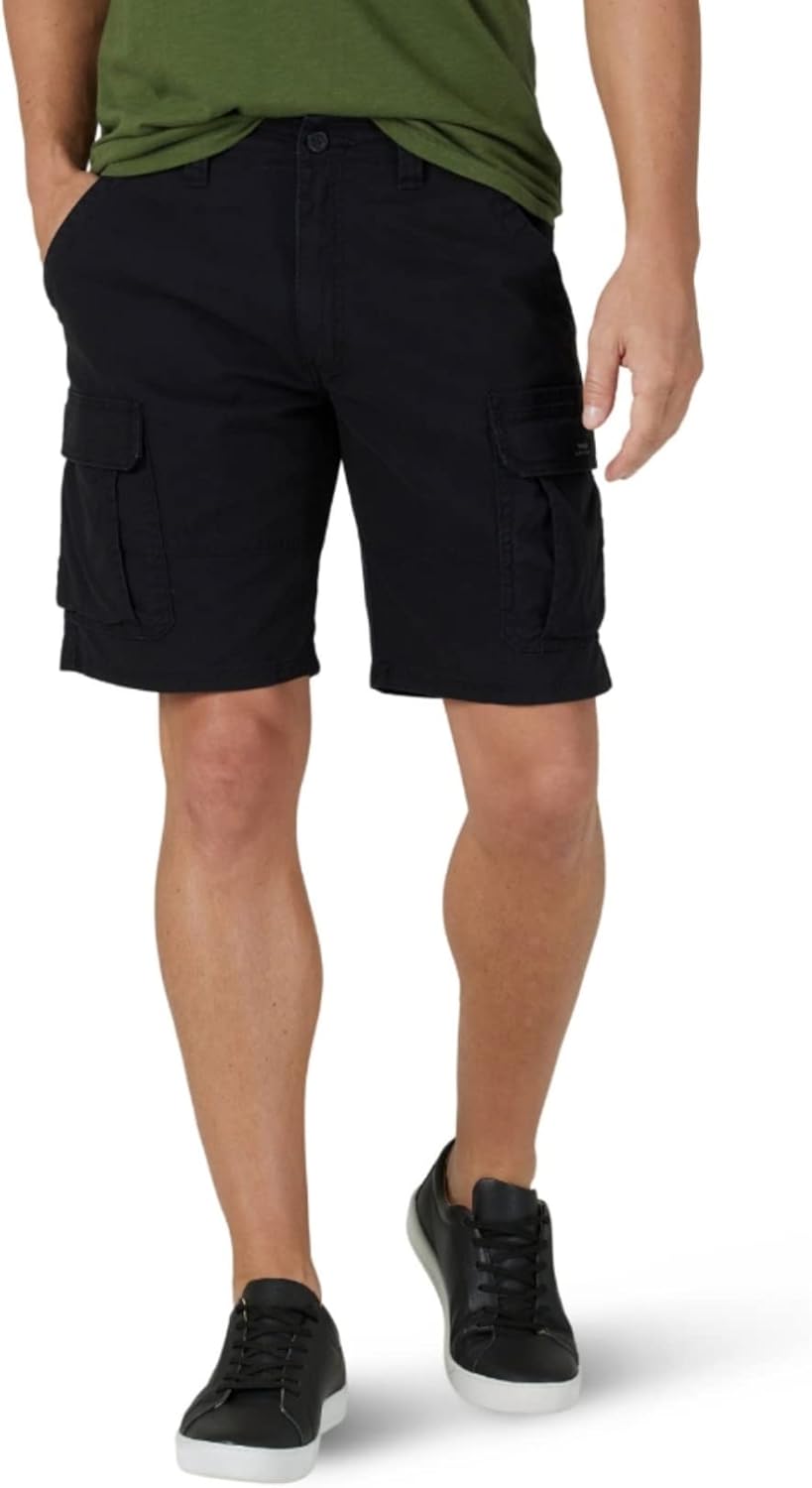 Wrangler Men's Relaxed Fit Cargo Shorts with Stretch Black 44