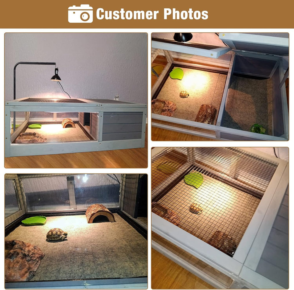 Wooden Tortoise House Habitat with Light Support and Slide Out Trays S70598