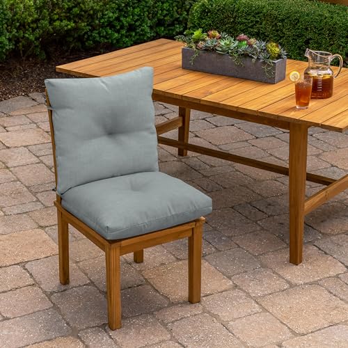 Arden Outdoor Plush Tufted Dining Chair Cushion, 21 x 40, Black Cabana Stripe I23003