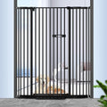 2024 Newest 59" Extra Tall Cat Gate, Pet Gate for Doorways and Stairs 29"- 40" Wide, No Drill Wall Protected, 20" Wide Walk Thru Auto Close Metal Dog Gate, Easy to Install(Black)