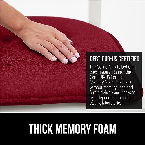 GORILLA GRIP Slip Resistant Chair Cushions, Memory Foam, Set of 2, Beige W525