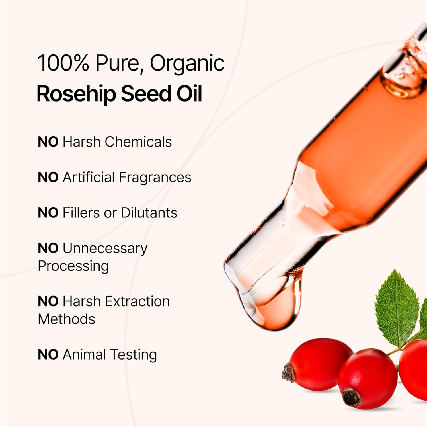 Rosehip Seed Oil Organic 100% Pure Cold Pressed Unrefined, Face & Hair Moisturizer 60ml C9630