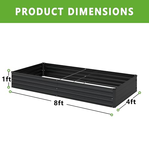 2PCS Galvanized Raised Garden Bed Kit, Metal Planter Box for Outdoor Planting Q36624