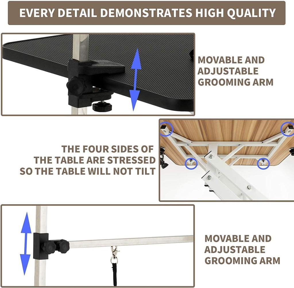 Hydraulic Dog Grooming Table for Small/Large Dogs, Heavy Duty, 43'' Black X512