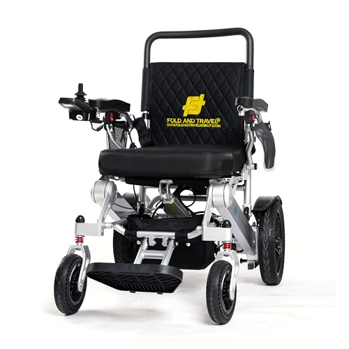 Premium Auto Folding Electric Wheelchair Portable Power Wheel Chair Advanced Mobility Solution for Adult and Senior (1 Battery 15+ Miles Range, Blue)