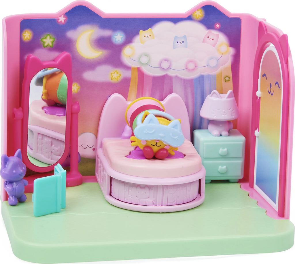 Gabby’s Dollhouse Sweet Dreams Bedroom with Pillow Cat Figure, Kids Toys for Ages 3 and up D8061