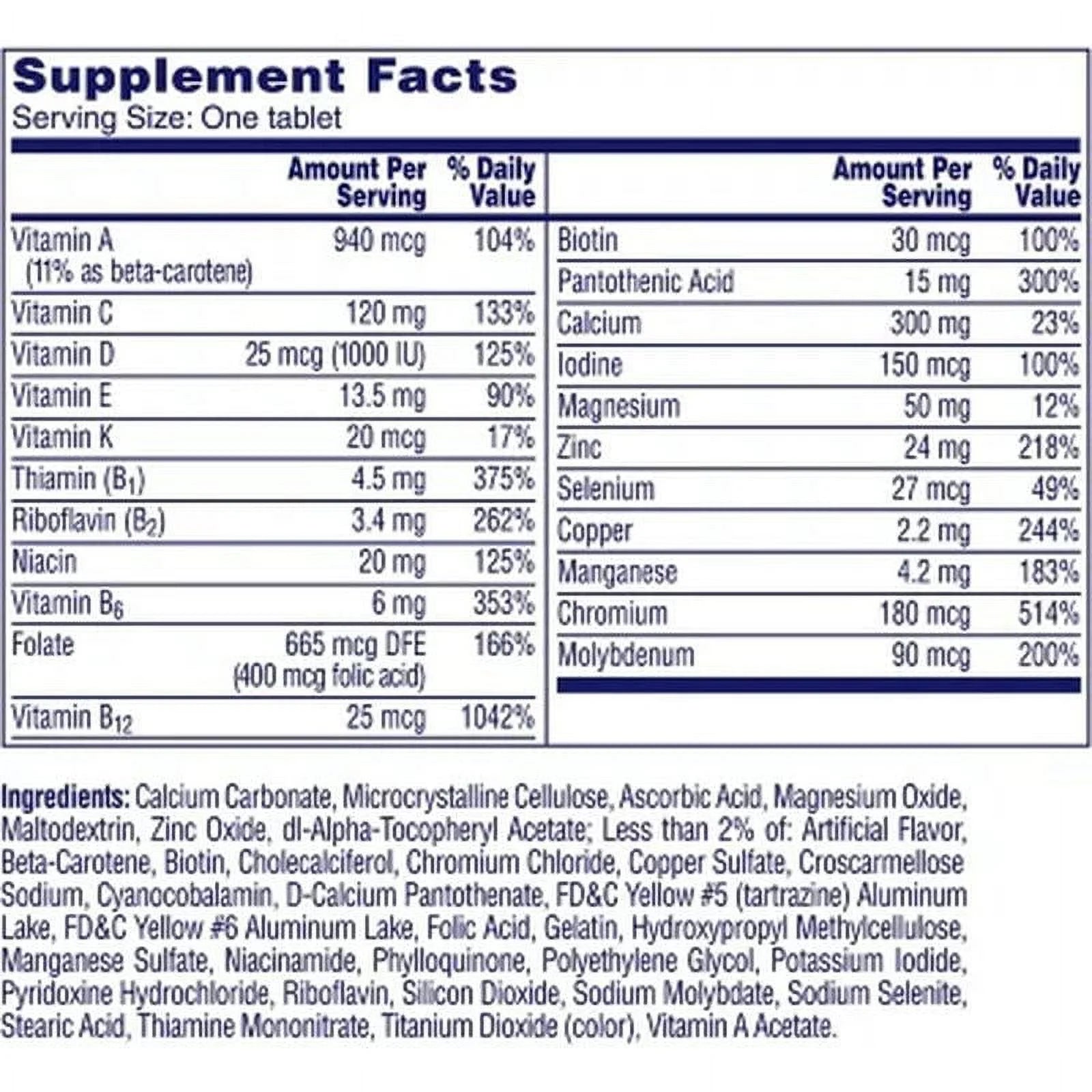One a Day Women's 50+ Multivitamin, 300 Ct O543287