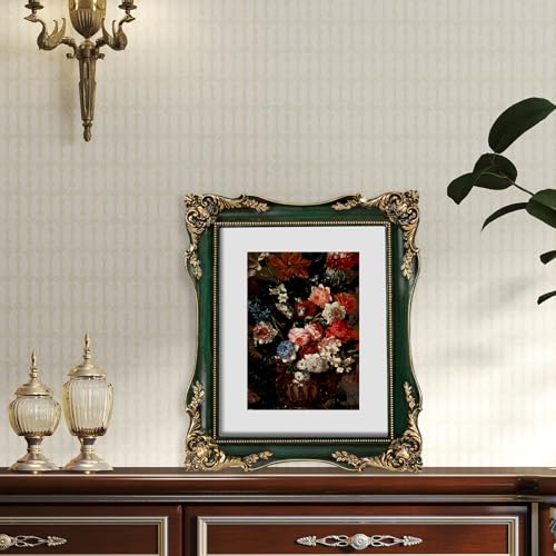 Black Vintage Picture Frame with Mat for 5x7 or 8x10 Photos E9622