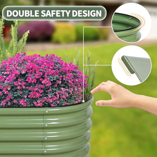 1MORE Galvanized Raised Garden Bed 4x2x1.4ft Metal Planter Box Outdoor D509