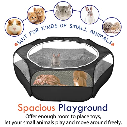 Pawaboo Small Animals Playpen, Waterproof Pet Cage Tent with Zippered Cover, Portable Outdoor Yard Fence, Green C9530