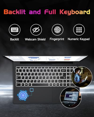 NIMO 15.6 IPS FHD Laptop, Intel Pentium N100, 8GB RAM 128GB SSD, Backlit Keyboard, Win 11 O49965
