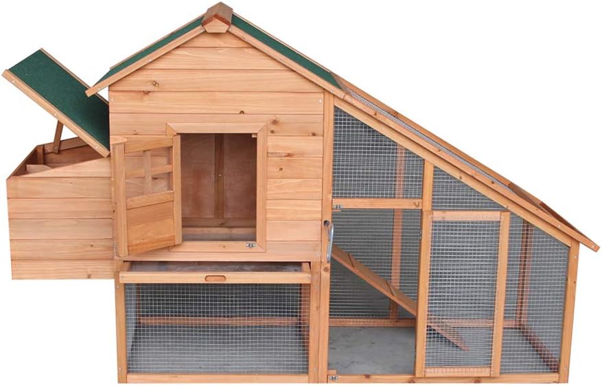 Outdoor Wooden Chicken Coop with Run and Nesting Box L868