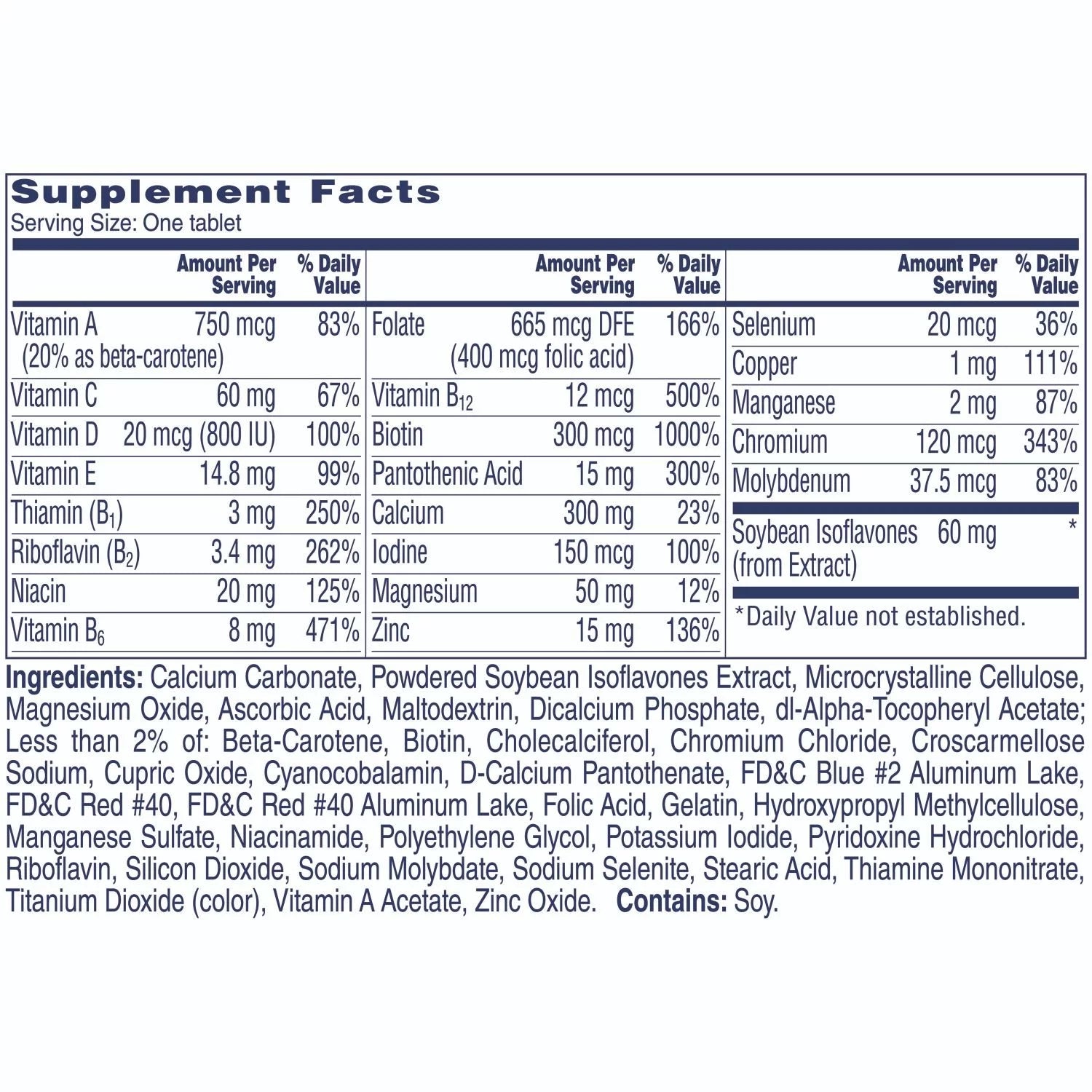 One A Day Women's Complete Multivitamin Menopause Formula, 200 Ct P966364