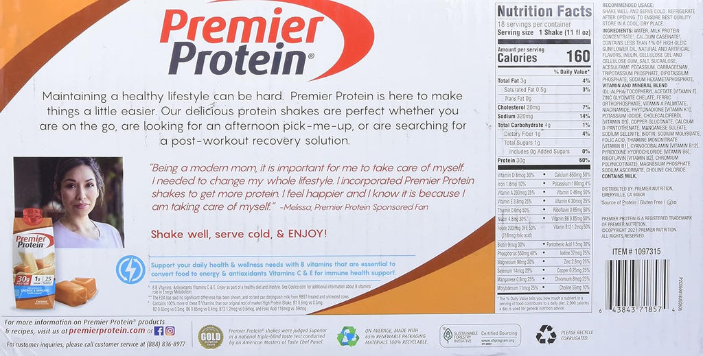 Premier Protein Shake Caramel, 198 Fl Oz V795