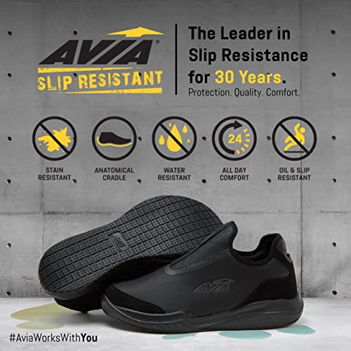 Avia Avi-Breeze SR Women’s Slip On Slip Resistant Shoes, Black X78728