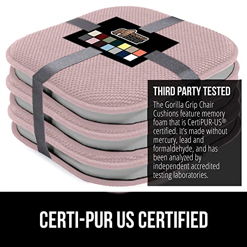 GORILLA GRIP Slip Resistant Chair Cushions, Memory Foam, Set of 2, Beige W525