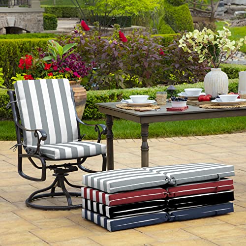 Arden Outdoor Dining Chair Cushion, 20 x 20, Rain-Proof, Peacock Blue Green Texture J4105