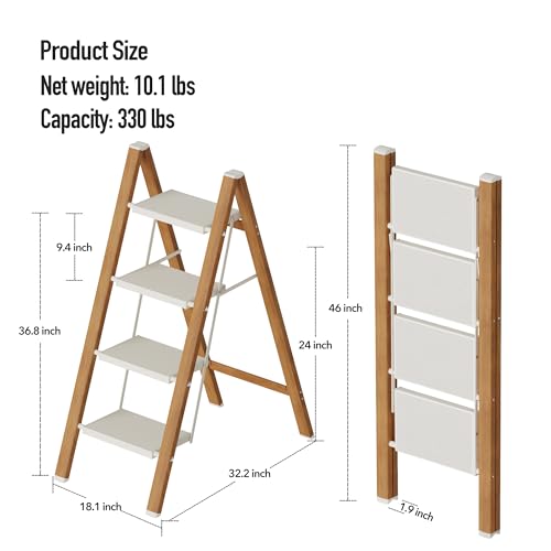 2 Step Lightweight Aluminum Folding Ladder with Anti-Slip Pedals, 330 lbs Capacity D5199
