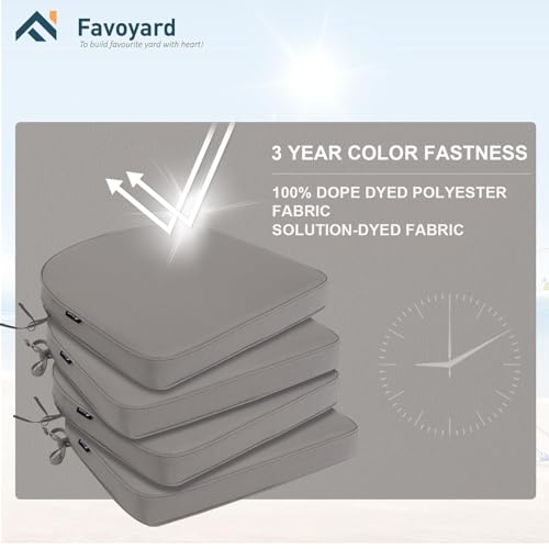 Favoyard Outdoor Chair Cushions 19"x19"x2" Set of 4 Waterproof U573530