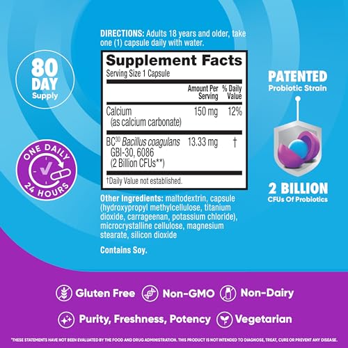 Digestive Advantage Probiotics for Women & Men, 80ct Capsules U2525