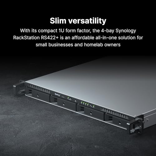 Synology RackStation RS422+ 4-Bay Rackmount NAS (Diskless), Black G59773