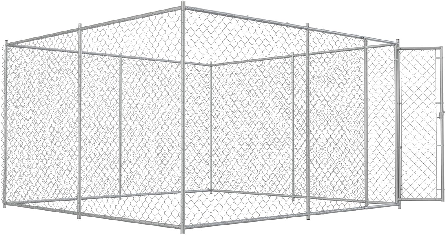 Large Dog Kennel Outdoor Heavy Duty Metal Dog Cage with Secure Lock T322