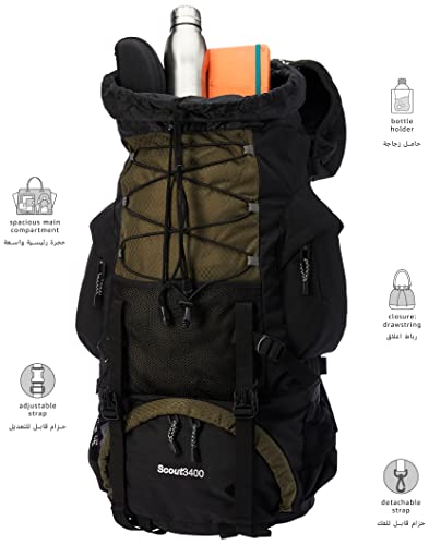 TETON 55L Scout Internal Frame Backpack with Rain Cover V9316