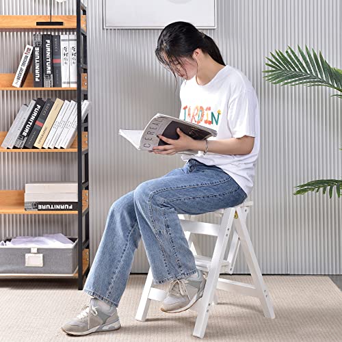 Foldable Wooden Step Stool Ladder for Home, 2 Step V6754